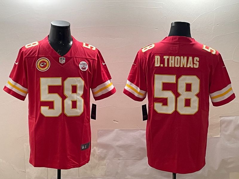 Men Kansas City Chiefs 58 D.Thomas Red Second generations 2025 Nike Limited NFL Jersey style 6